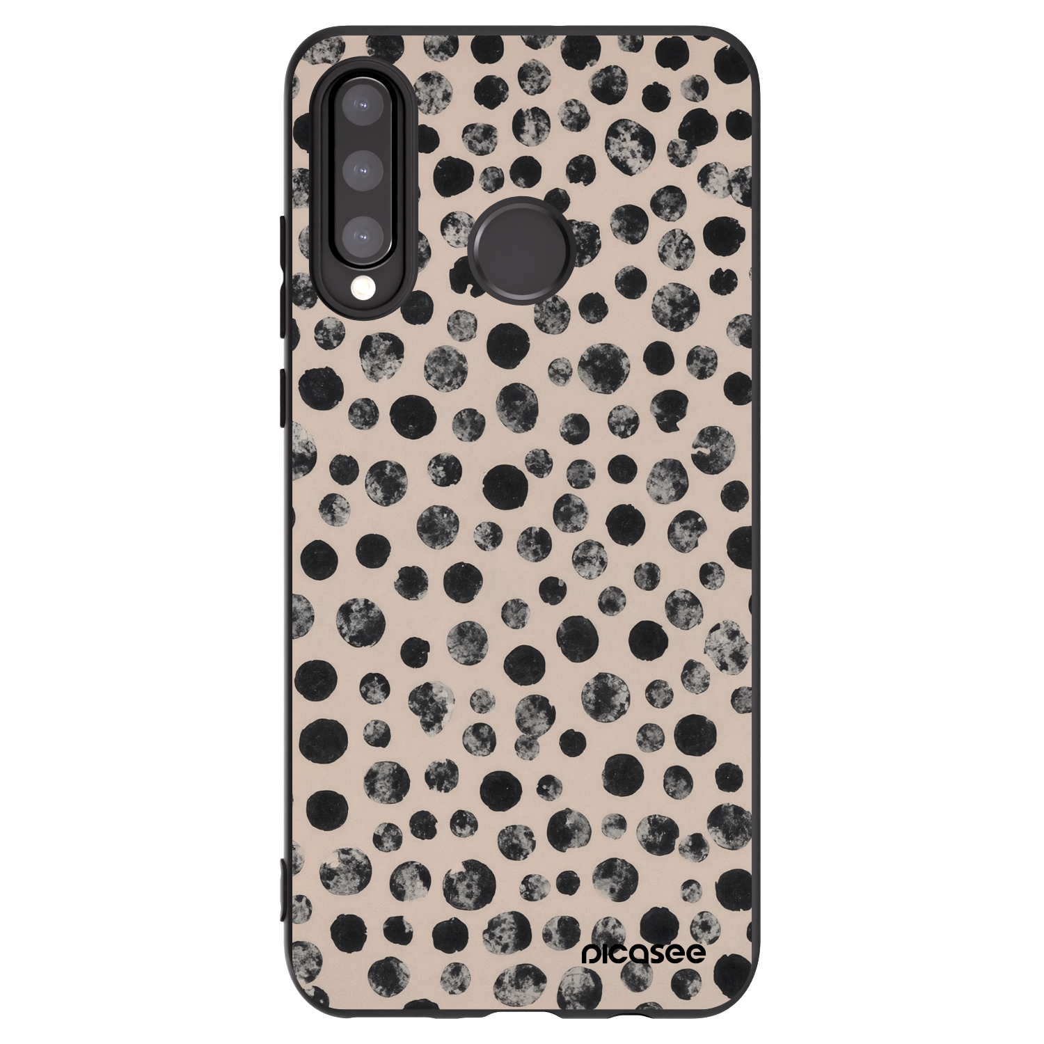 Picasee Μαύρη θήκη σιλικόνης για Huawei P30 Lite - Dots