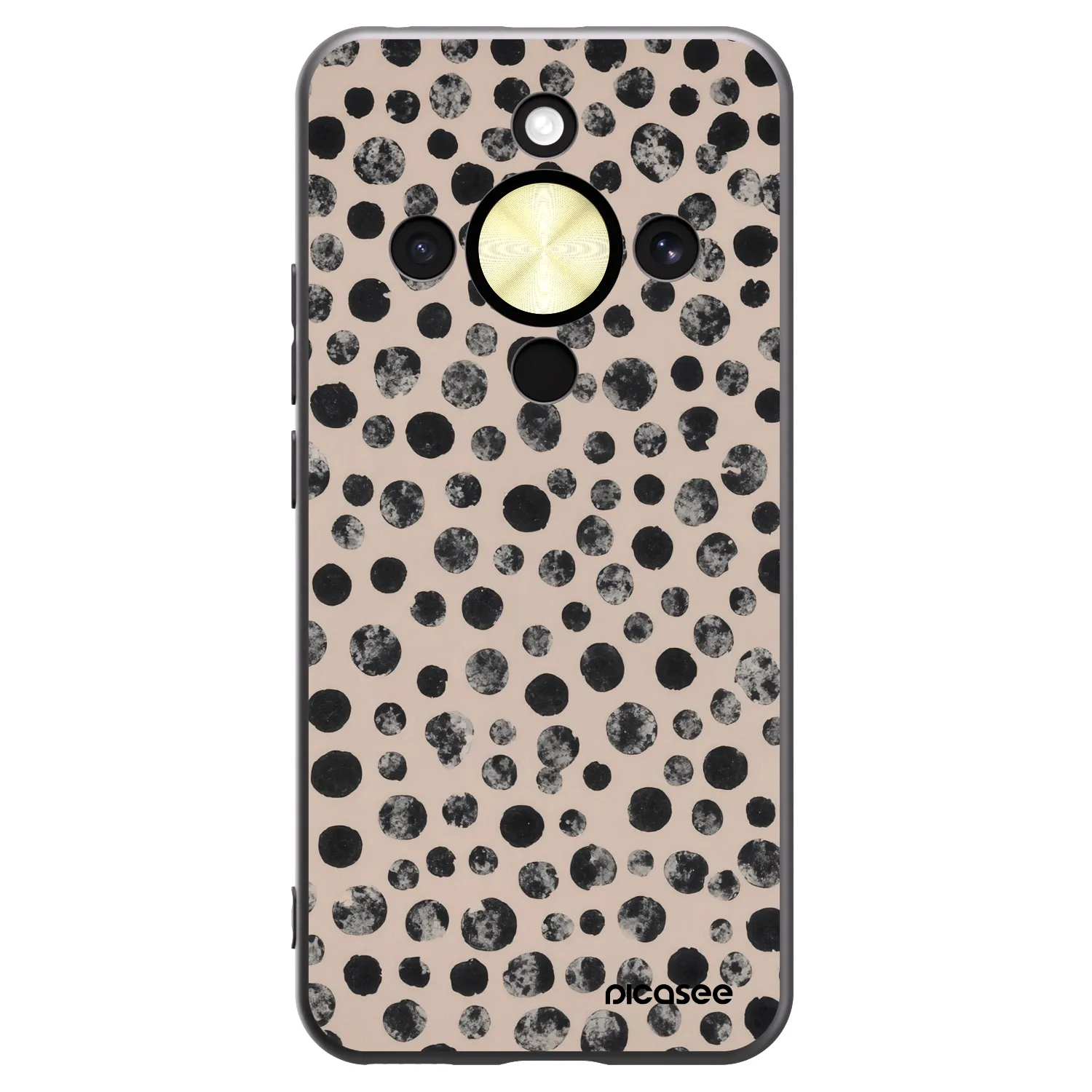 Picasee Μαύρη θήκη σιλικόνης για Honor Magic8 Lite 5G - Dots