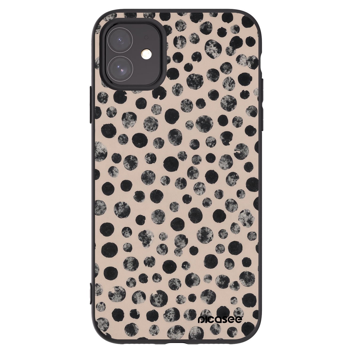 Picasee Μαύρη θήκη σιλικόνης για Apple iPhone 11 - Dots