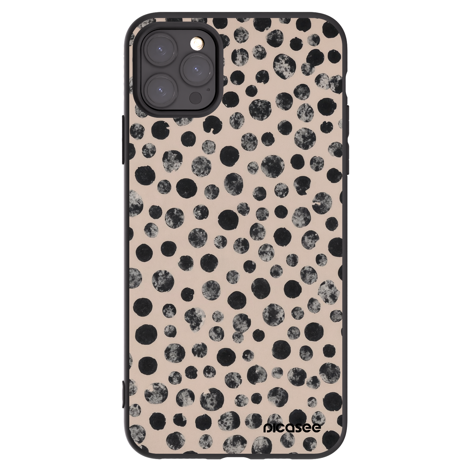 Picasee Μαύρη θήκη σιλικόνης για Apple iPhone 11 Pro Max - Dots