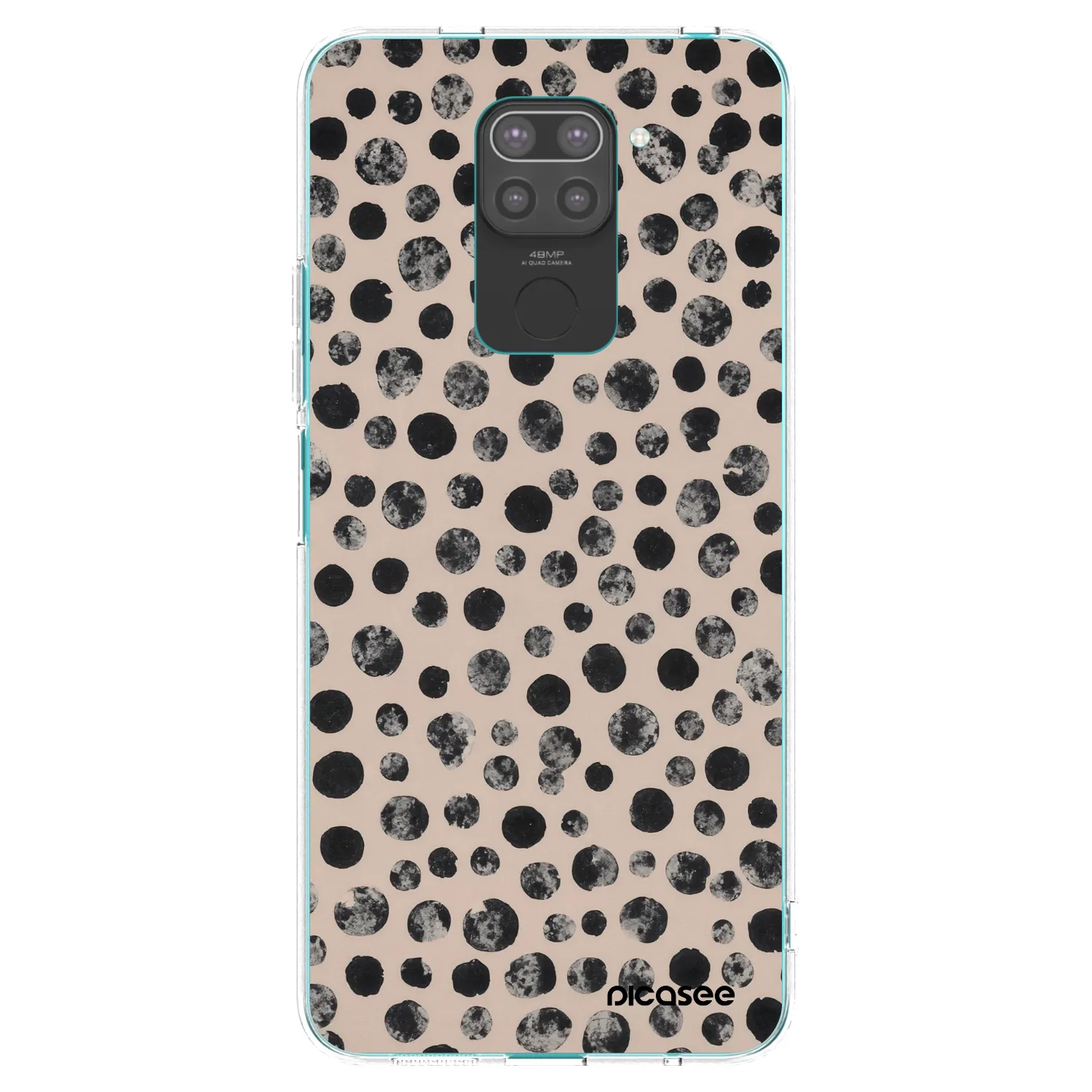 Picasee Μαύρη θήκη σιλικόνης για Xiaomi Redmi Note 9 - Dots