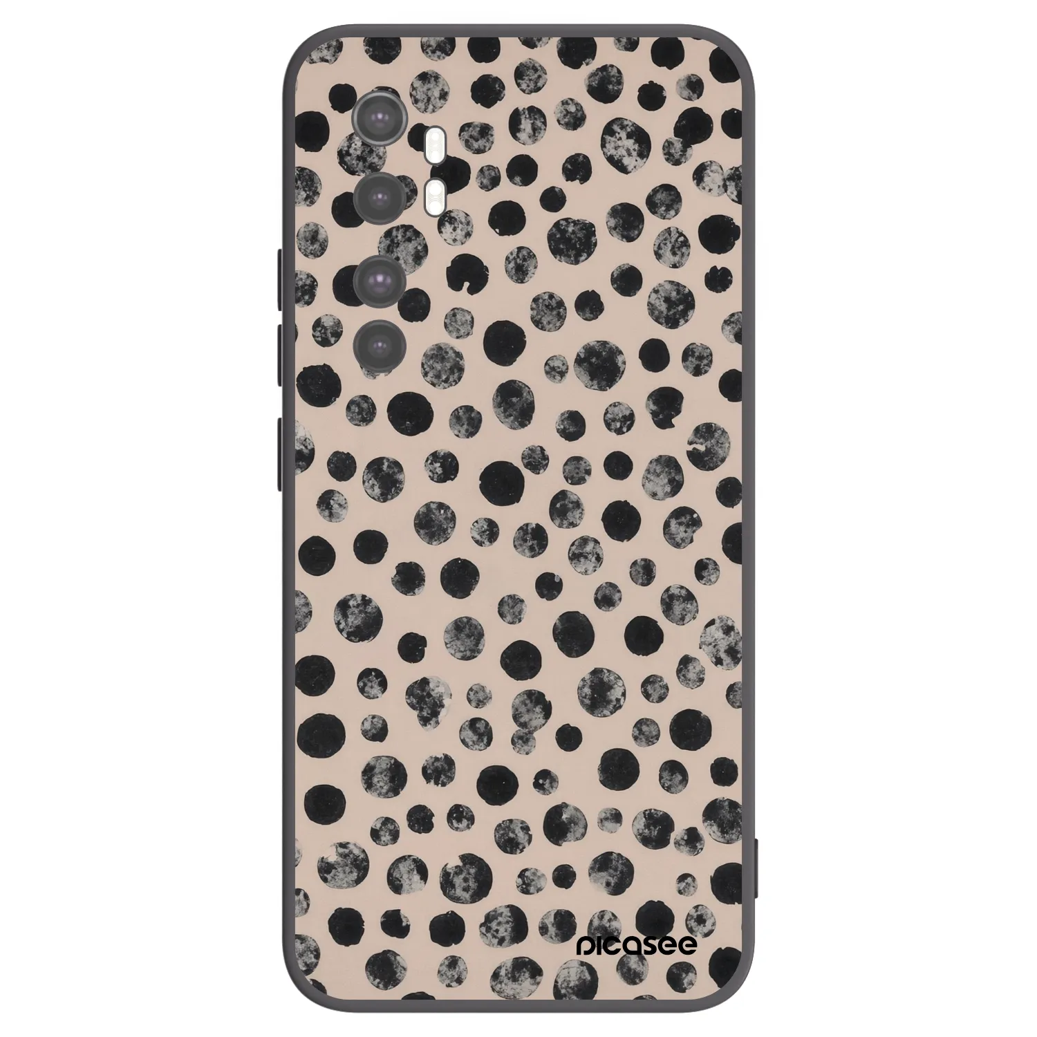 Picasee Μαύρη θήκη σιλικόνης για Xiaomi Mi Note 10 Lite - Dots