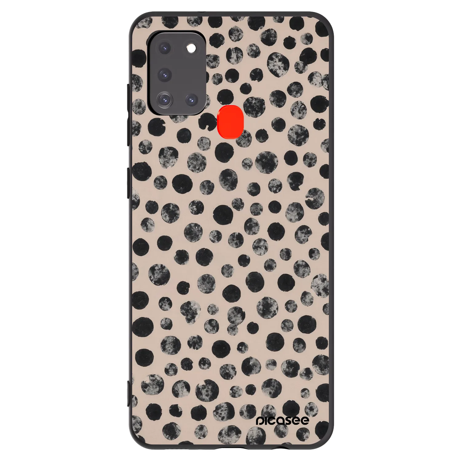 Picasee Μαύρη θήκη σιλικόνης για Samsung Galaxy A21s - Dots