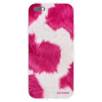 Picasee διαφανής θήκη σιλικόνης Apple iPhone 5/5S/SE - Pink Moo