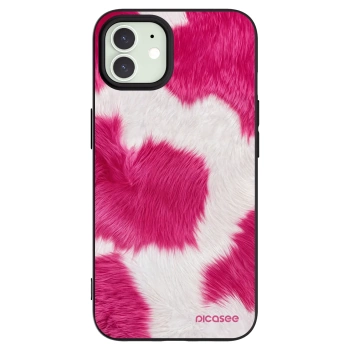 Picasee Μαύρη θήκη σιλικόνης για Apple iPhone 12 - Pink Moo