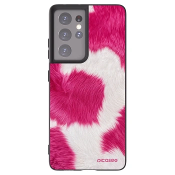 Picasee Μαύρη θήκη σιλικόνης για Samsung Galaxy S21 Ultra 5G G998B - Pink Moo