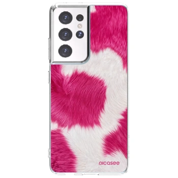 Picasee διαφανής θήκη σιλικόνης Samsung Galaxy S21 Ultra 5G G998B - Pink Moo