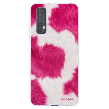 Picasee διαφανής θήκη σιλικόνης Realme 7 - Pink Moo