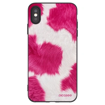 Picasee Μαύρη θήκη σιλικόνης για Apple iPhone XS Max - Pink Moo