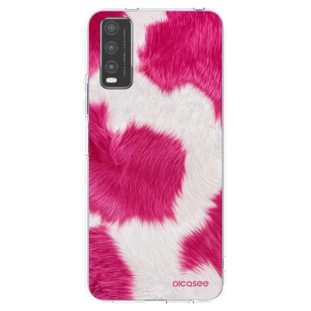 Picasee διαφανής θήκη σιλικόνης Vivo Y20s - Pink Moo