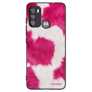 Picasee Μαύρη θήκη σιλικόνης για Motorola Moto G60 - Pink Moo