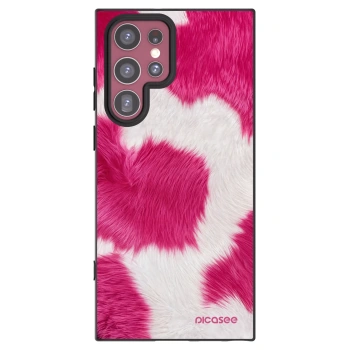 Picasee Μαύρη θήκη σιλικόνης για Samsung Galaxy S22 Ultra 5G - Pink Moo