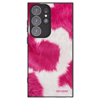 Picasee Μαύρη θήκη σιλικόνης για Samsung Galaxy S23 Ultra 5G - Pink Moo
