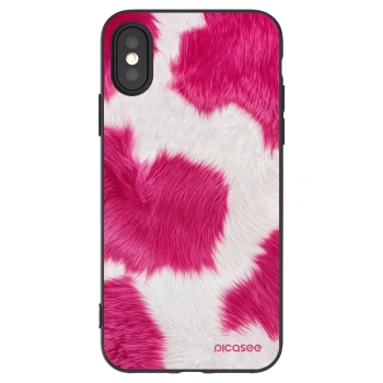 Picasee Μαύρη θήκη σιλικόνης για Apple iPhone X/XS - Pink Moo