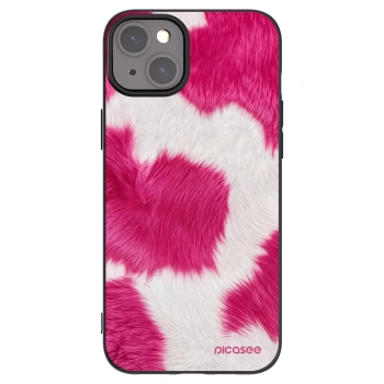 Picasee Μαύρη θήκη σιλικόνης για Apple iPhone 15 Plus - Pink Moo
