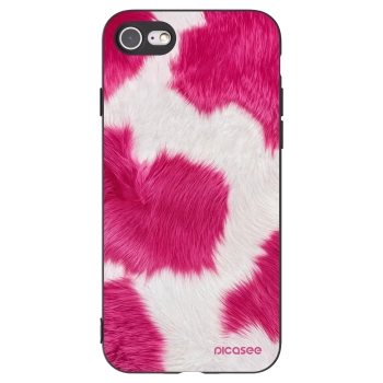 Picasee Μαύρη θήκη σιλικόνης για Apple iPhone 7 - Pink Moo