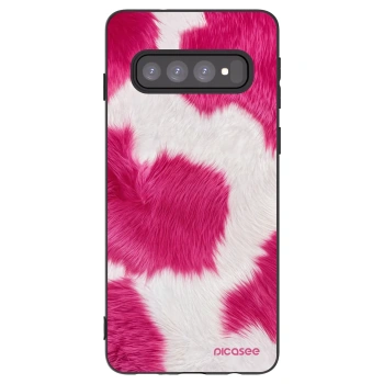Picasee Μαύρη θήκη σιλικόνης για Samsung Galaxy S10 G973 - Pink Moo