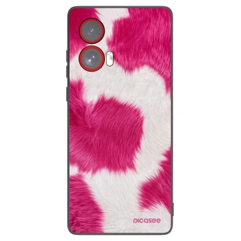 Picasee Μαύρη θήκη σιλικόνης για Motorola Edge 50 Fusion - Pink Moo