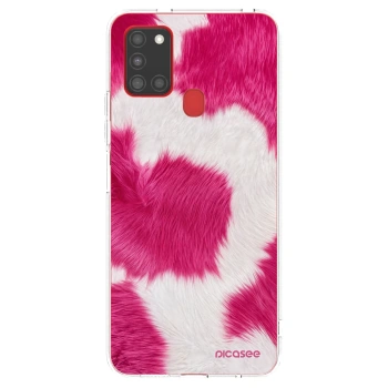 Picasee διαφανής θήκη σιλικόνης Samsung Galaxy A21s - Pink Moo