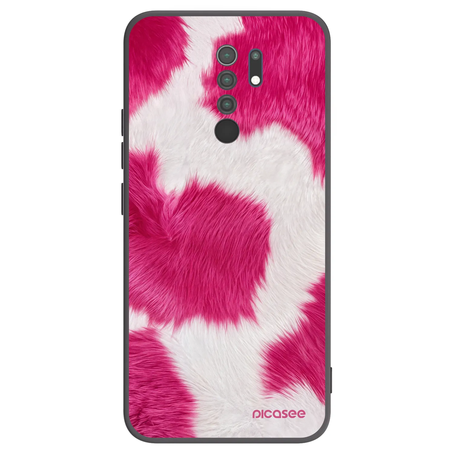 Picasee Μαύρη θήκη σιλικόνης για Xiaomi Redmi 9 - Pink Moo