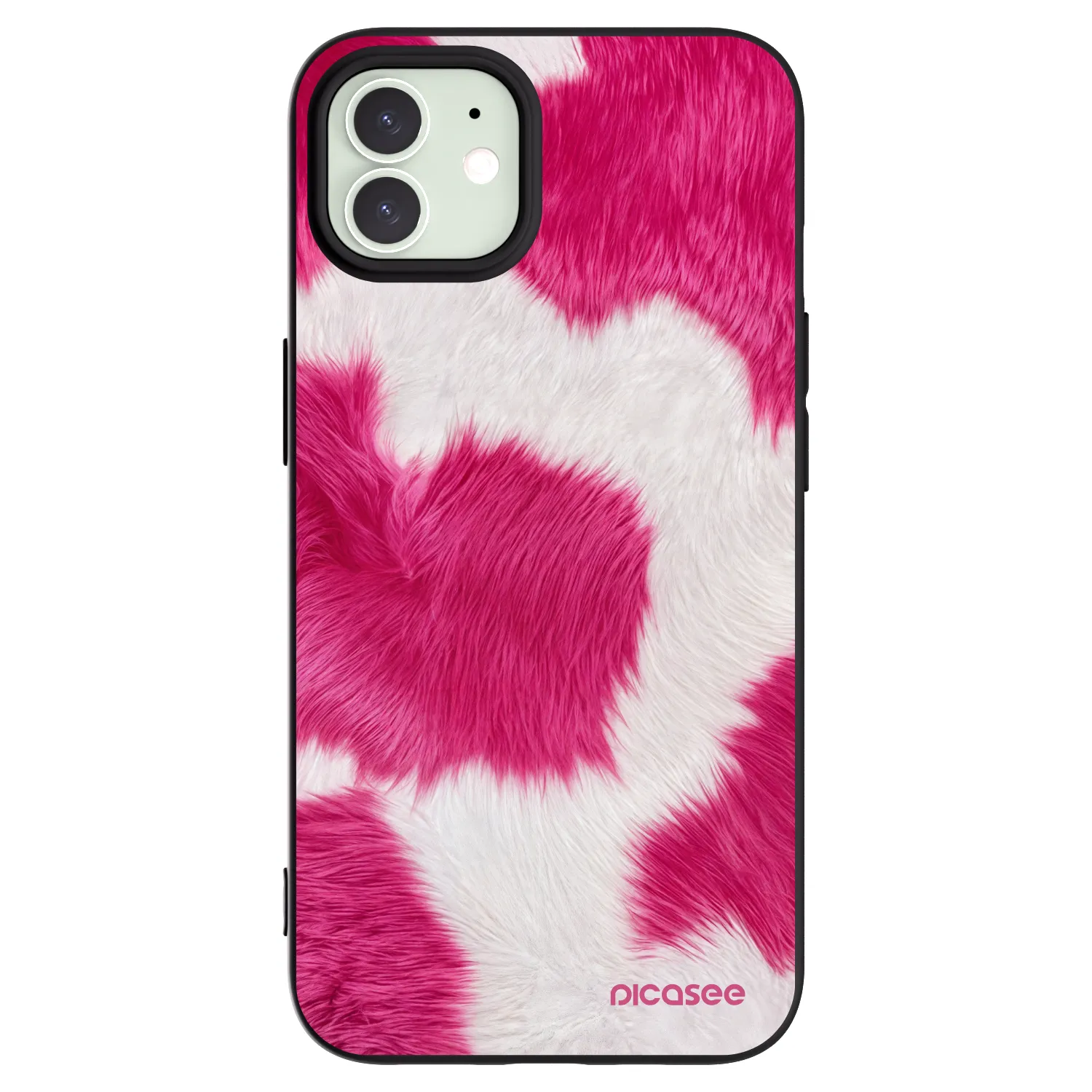 Picasee Μαύρη θήκη σιλικόνης για Apple iPhone 12 - Pink Moo