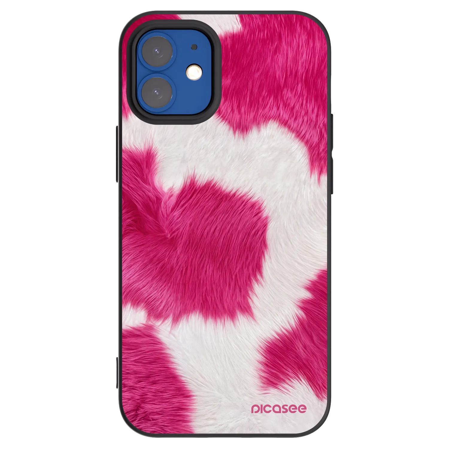 Picasee Μαύρη θήκη σιλικόνης για Apple iPhone 12 mini - Pink Moo