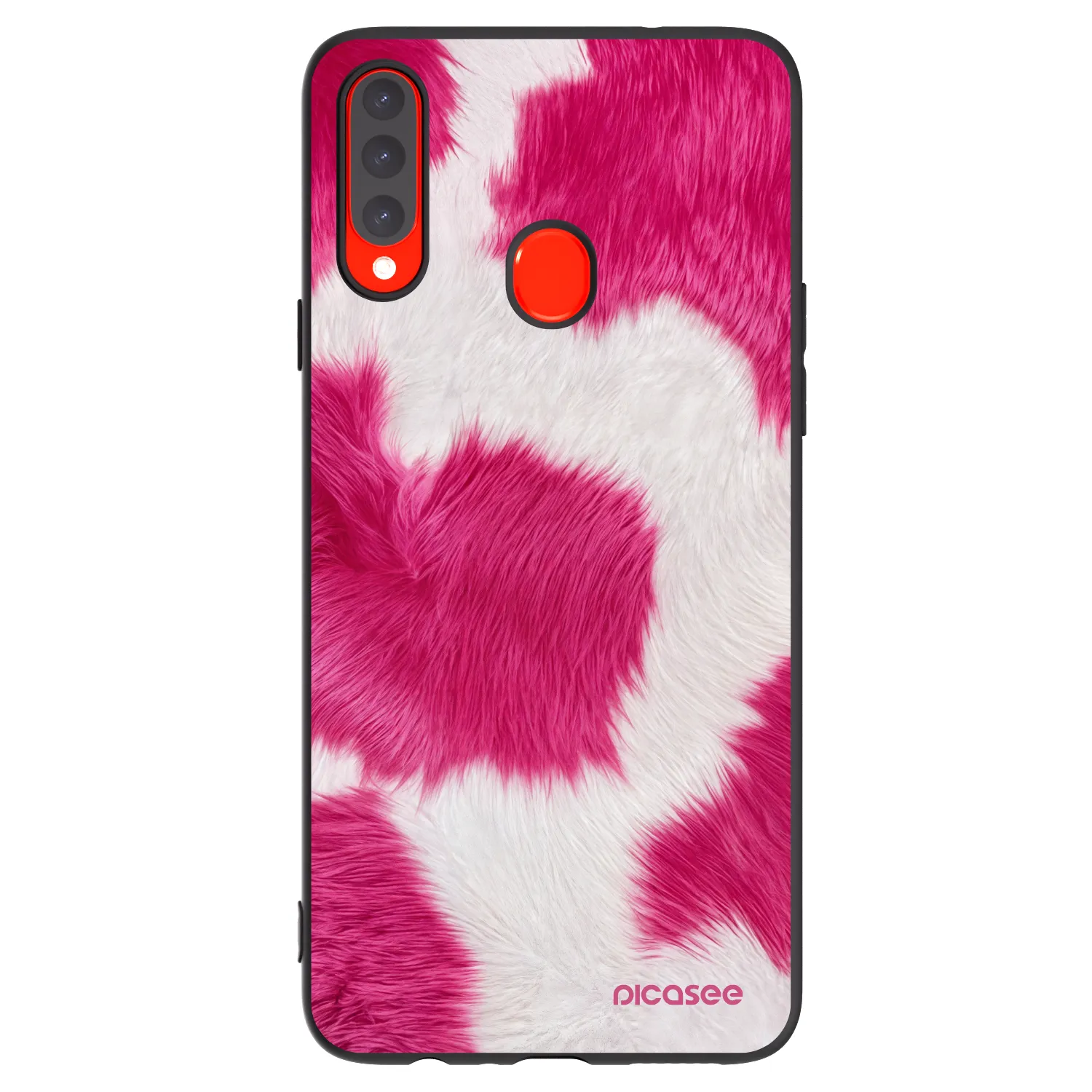 Picasee Μαύρη θήκη σιλικόνης για Samsung Galaxy A20s - Pink Moo