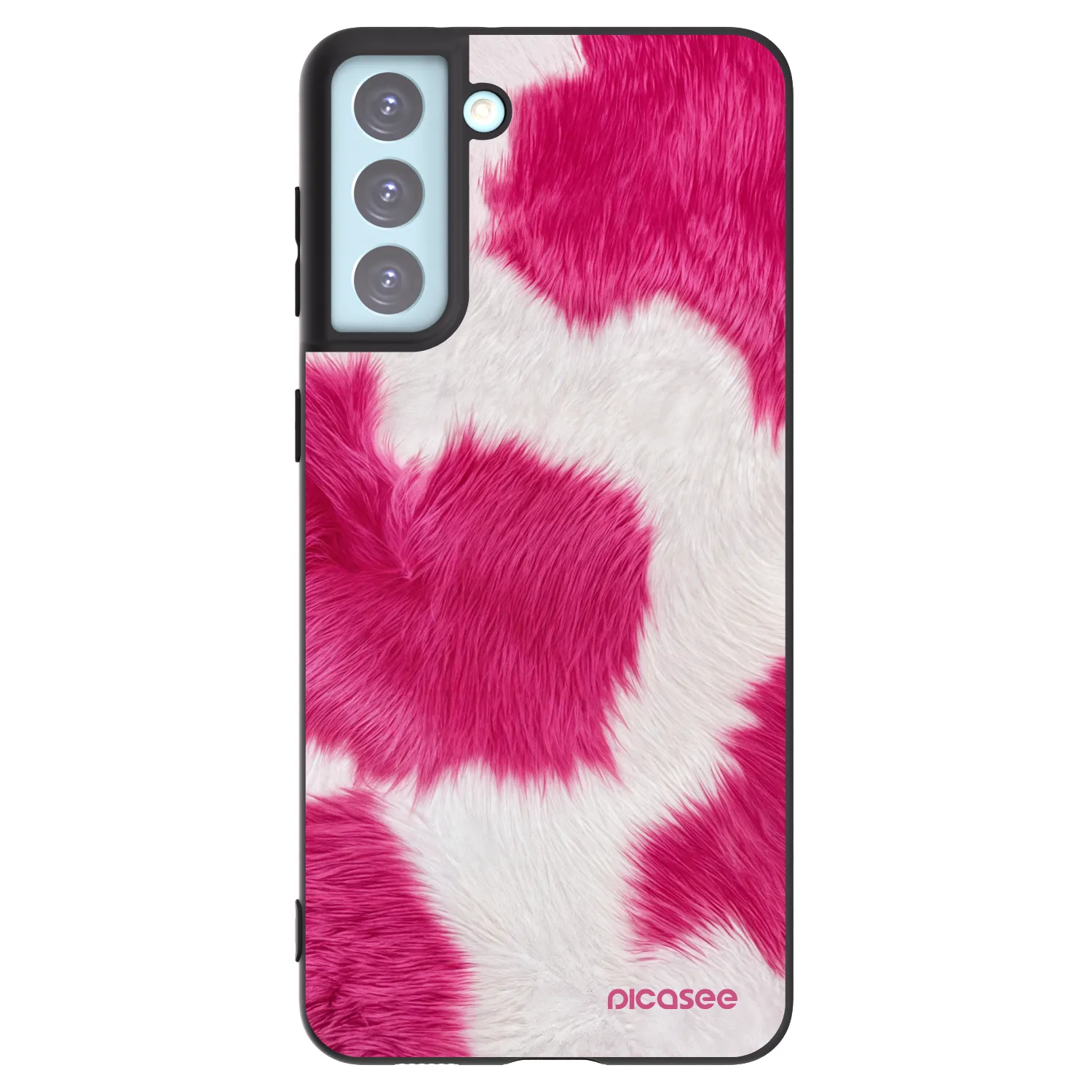 Picasee Μαύρη θήκη σιλικόνης για Samsung Galaxy S21+ 5G G996F - Pink Moo