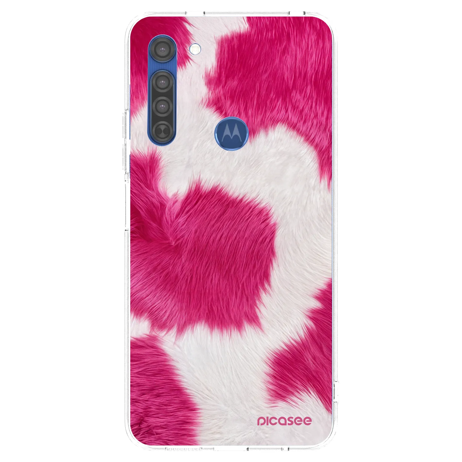 Picasee διαφανής θήκη σιλικόνης Motorola Moto G8 - Pink Moo