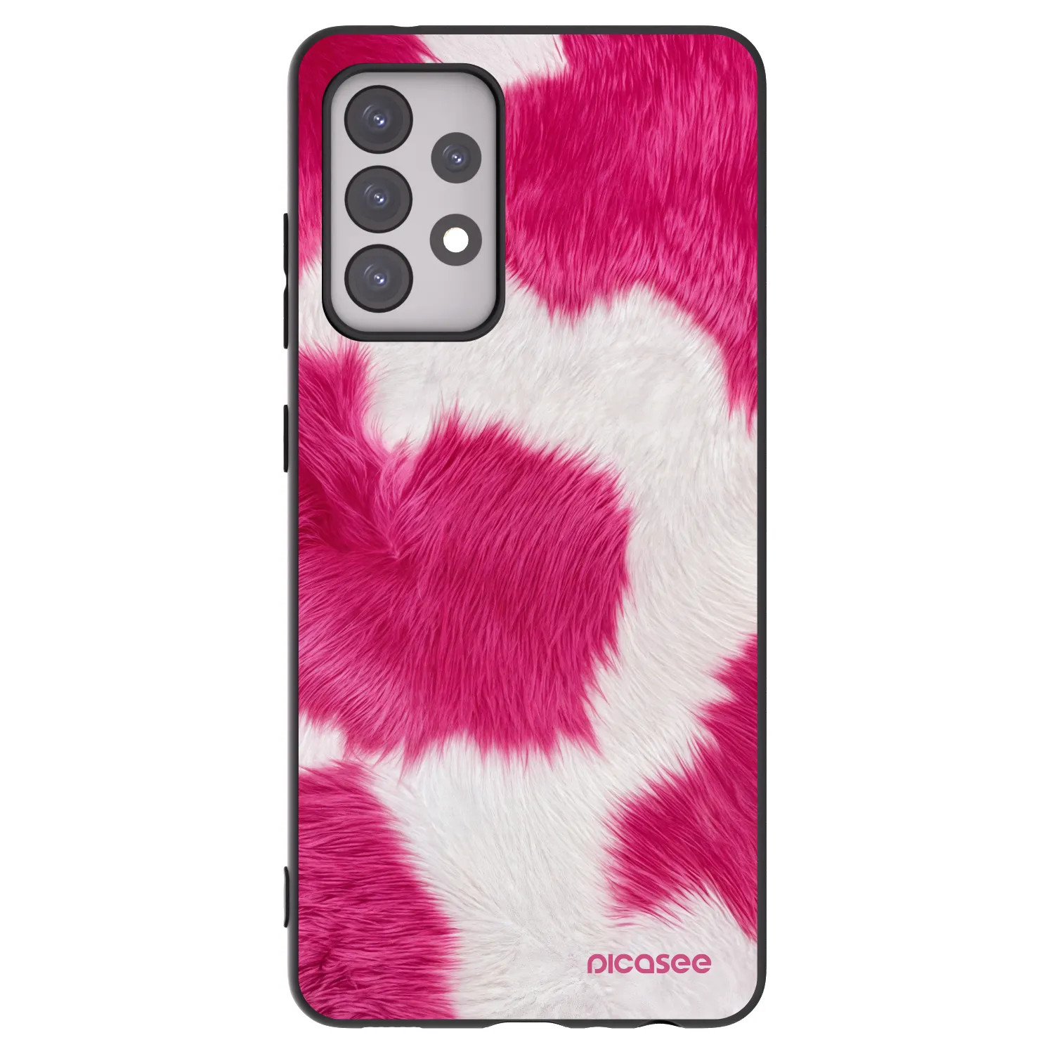 Picasee Μαύρη θήκη σιλικόνης για Samsung Galaxy A52 5G A525F - Pink Moo