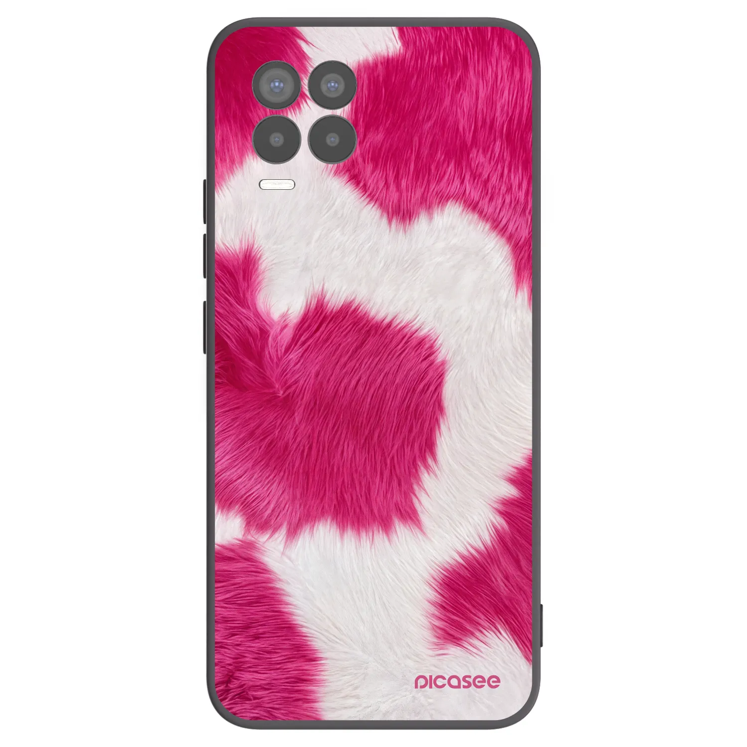 Picasee Μαύρη θήκη σιλικόνης για Realme 8 4G - Pink Moo