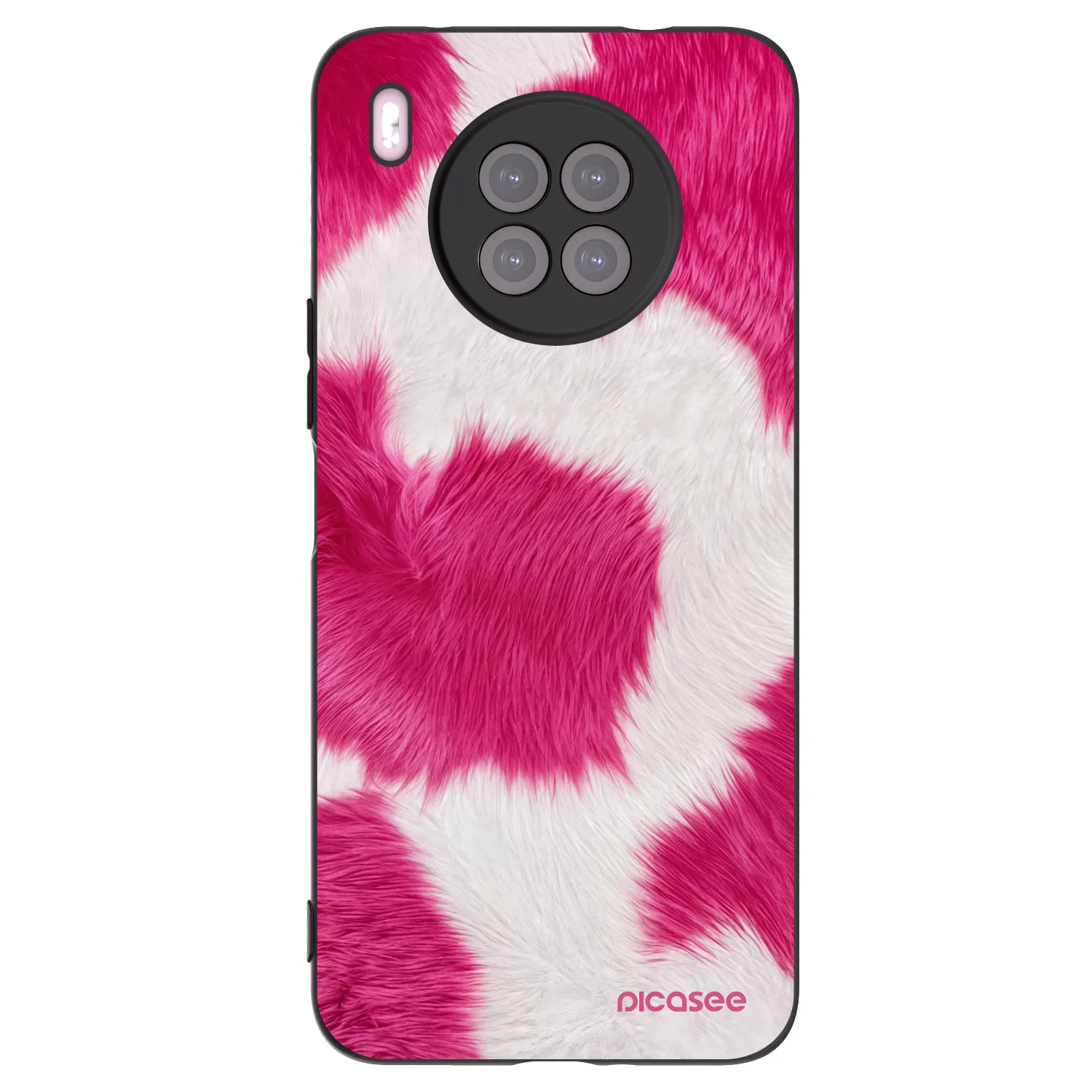 Picasee Μαύρη θήκη σιλικόνης για Huawei Nova 8i - Pink Moo