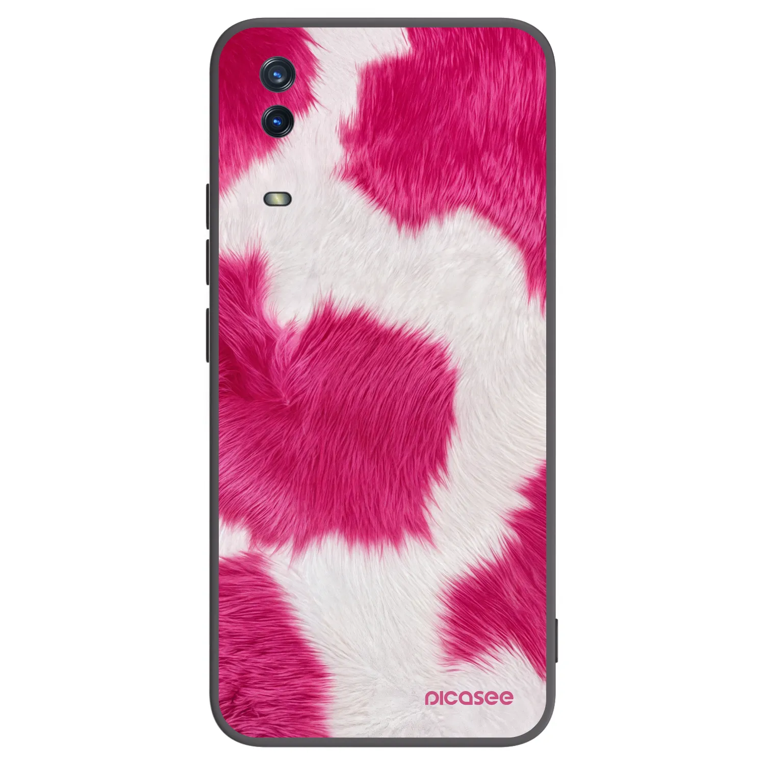 Picasee Μαύρη θήκη σιλικόνης για Vivo Y11s - Pink Moo
