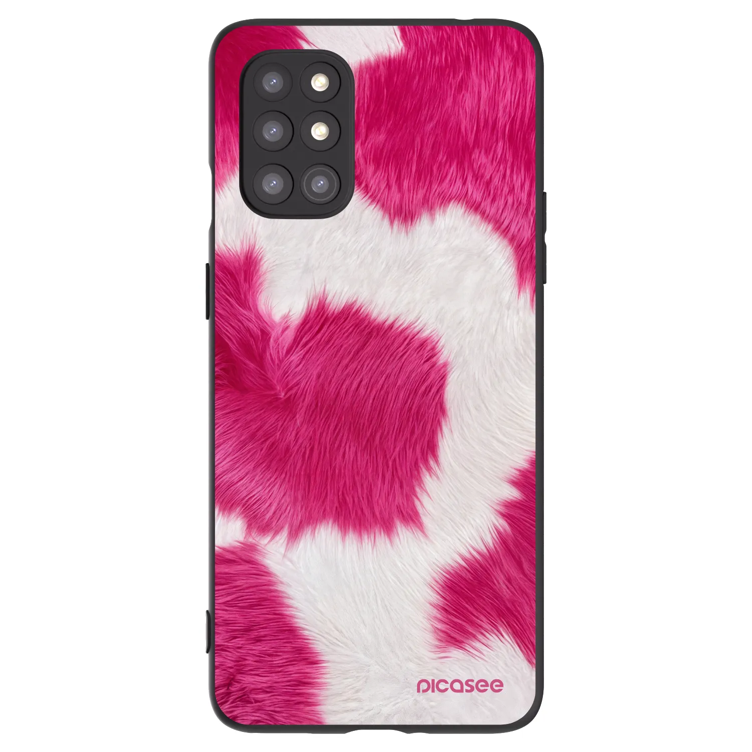 Picasee Μαύρη θήκη σιλικόνης για OnePlus 8T - Pink Moo