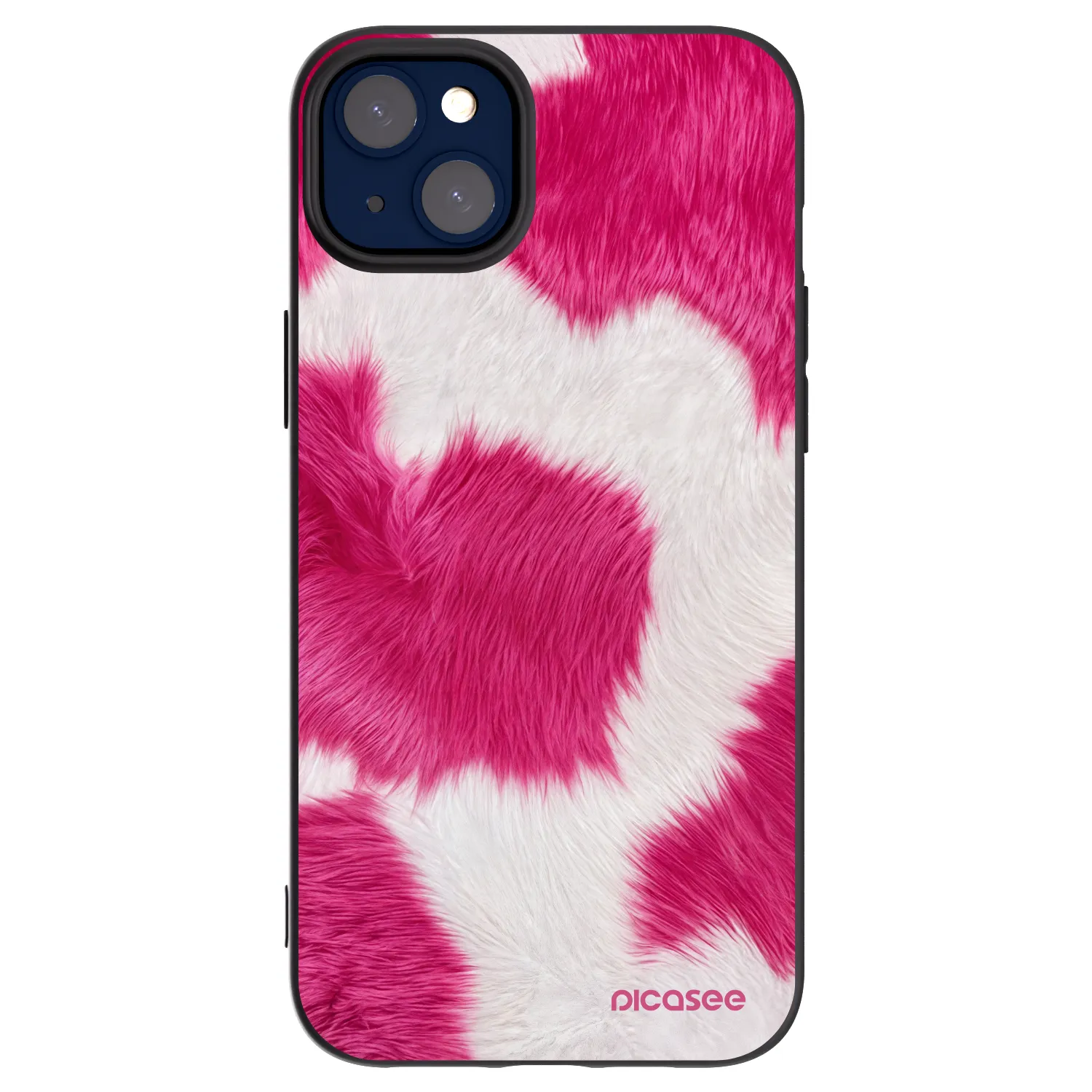 Picasee Μαύρη θήκη σιλικόνης για Apple iPhone 14 Plus - Pink Moo