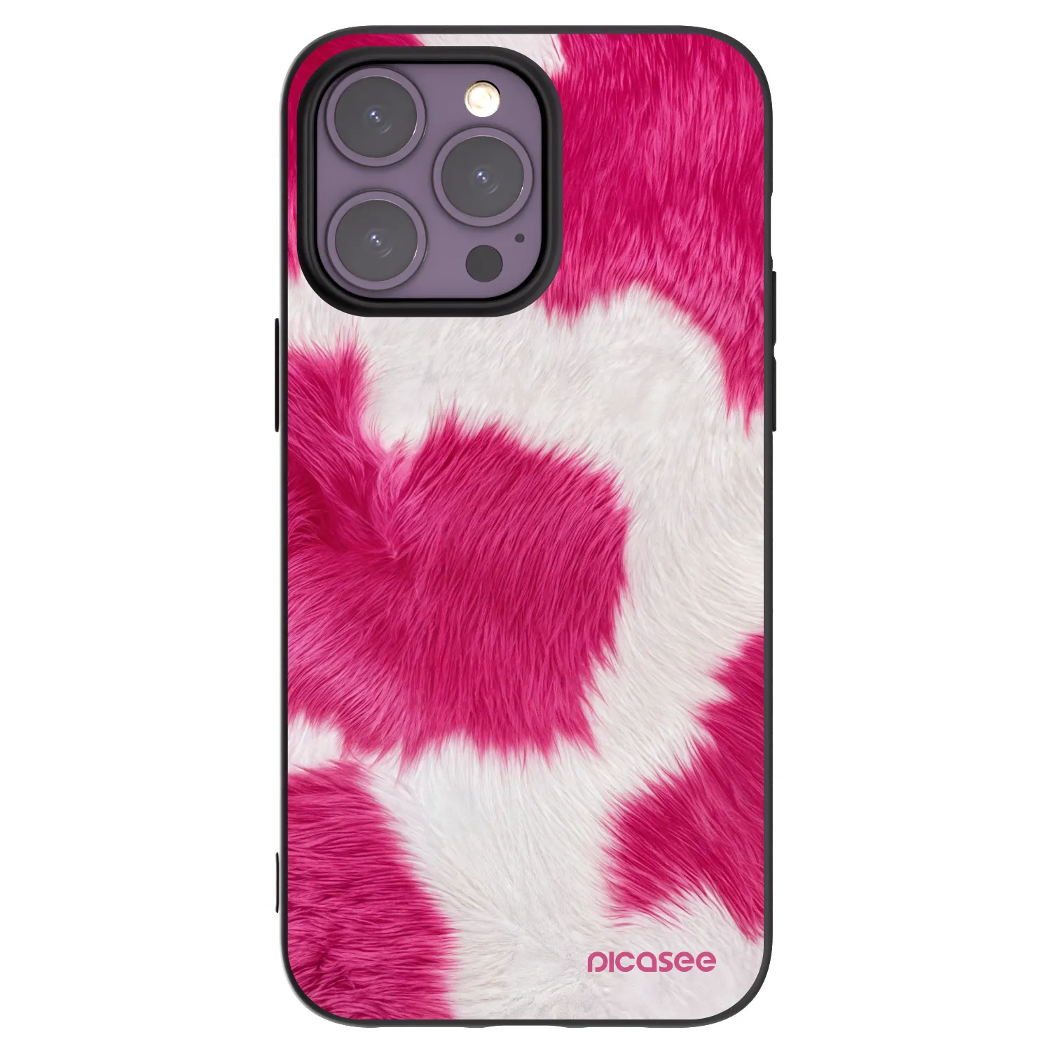 Picasee Μαύρη θήκη σιλικόνης για Apple iPhone 14 Pro Max - Pink Moo