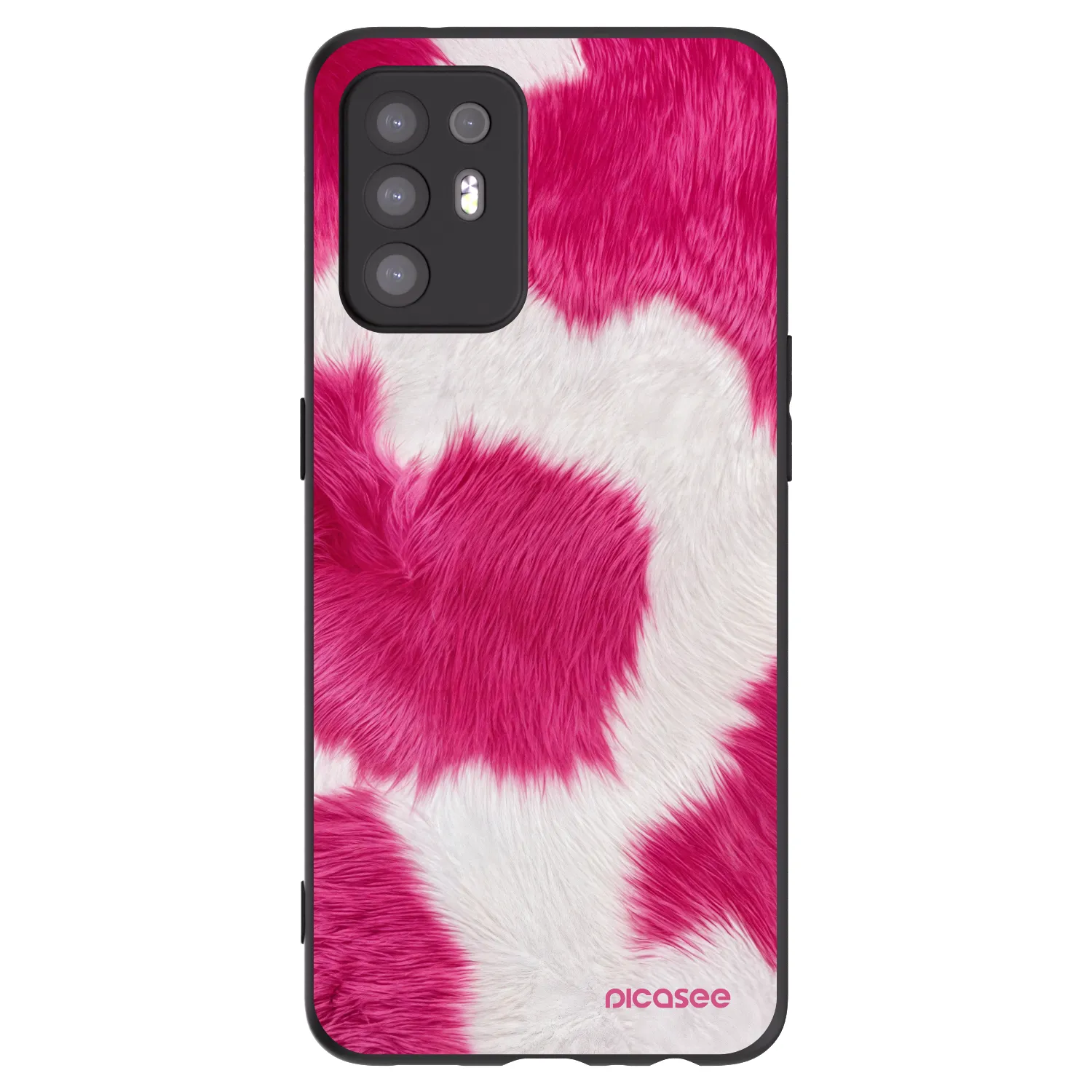 Picasee Μαύρη θήκη σιλικόνης για OPPO A94 5G - Pink Moo