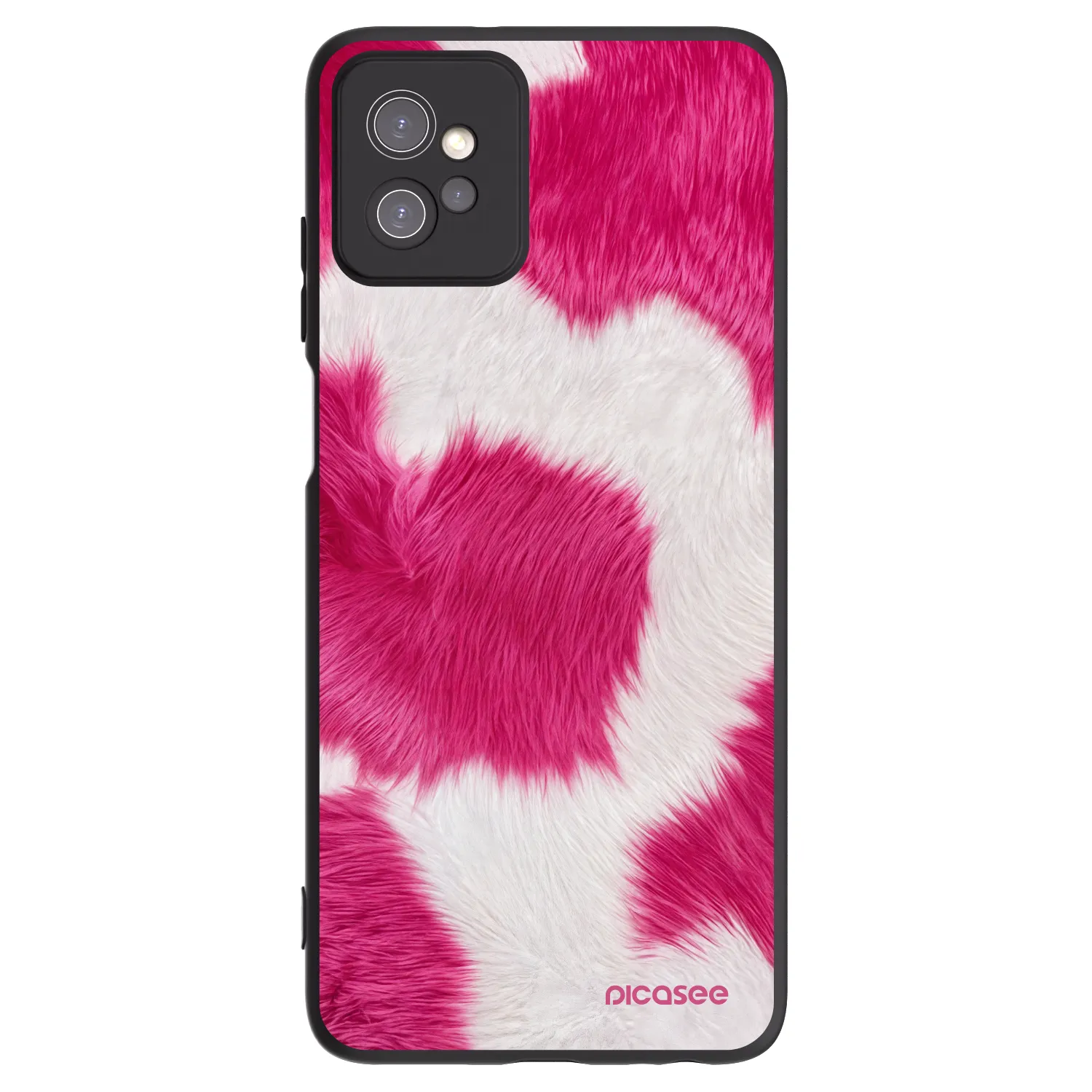 Picasee Μαύρη θήκη σιλικόνης για Motorola Moto G32 - Pink Moo