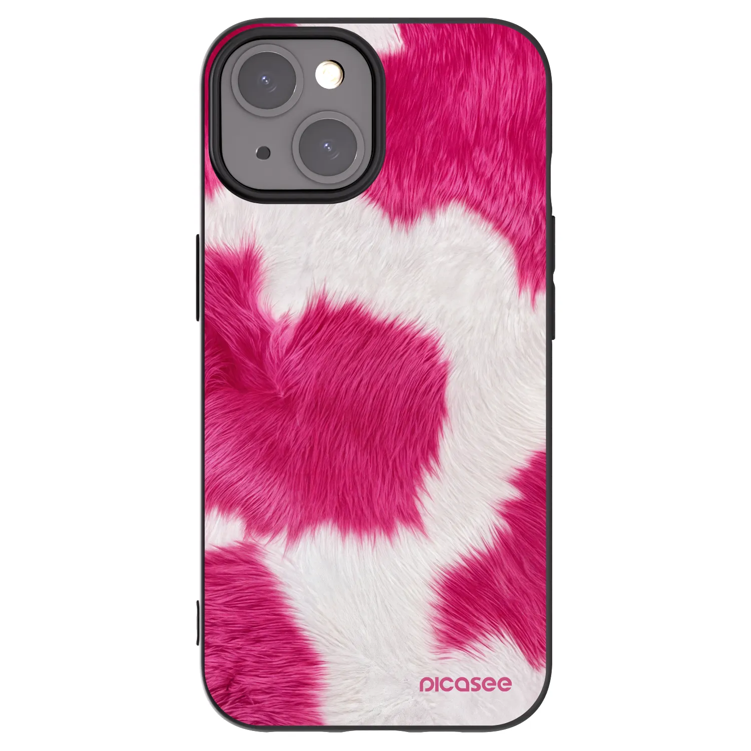 Picasee Μαύρη θήκη σιλικόνης για Apple iPhone 15 - Pink Moo