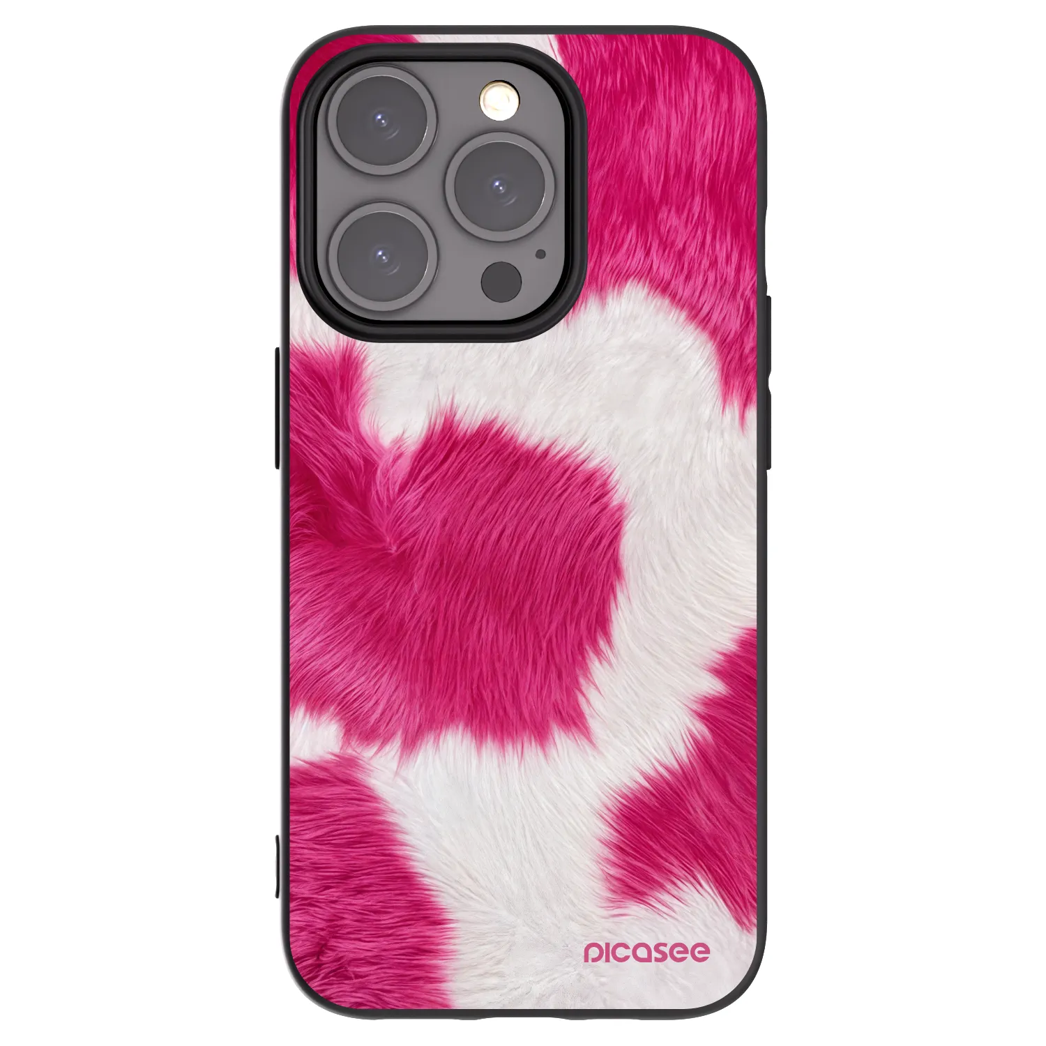 Picasee Μαύρη θήκη σιλικόνης για Apple iPhone 15 Pro - Pink Moo