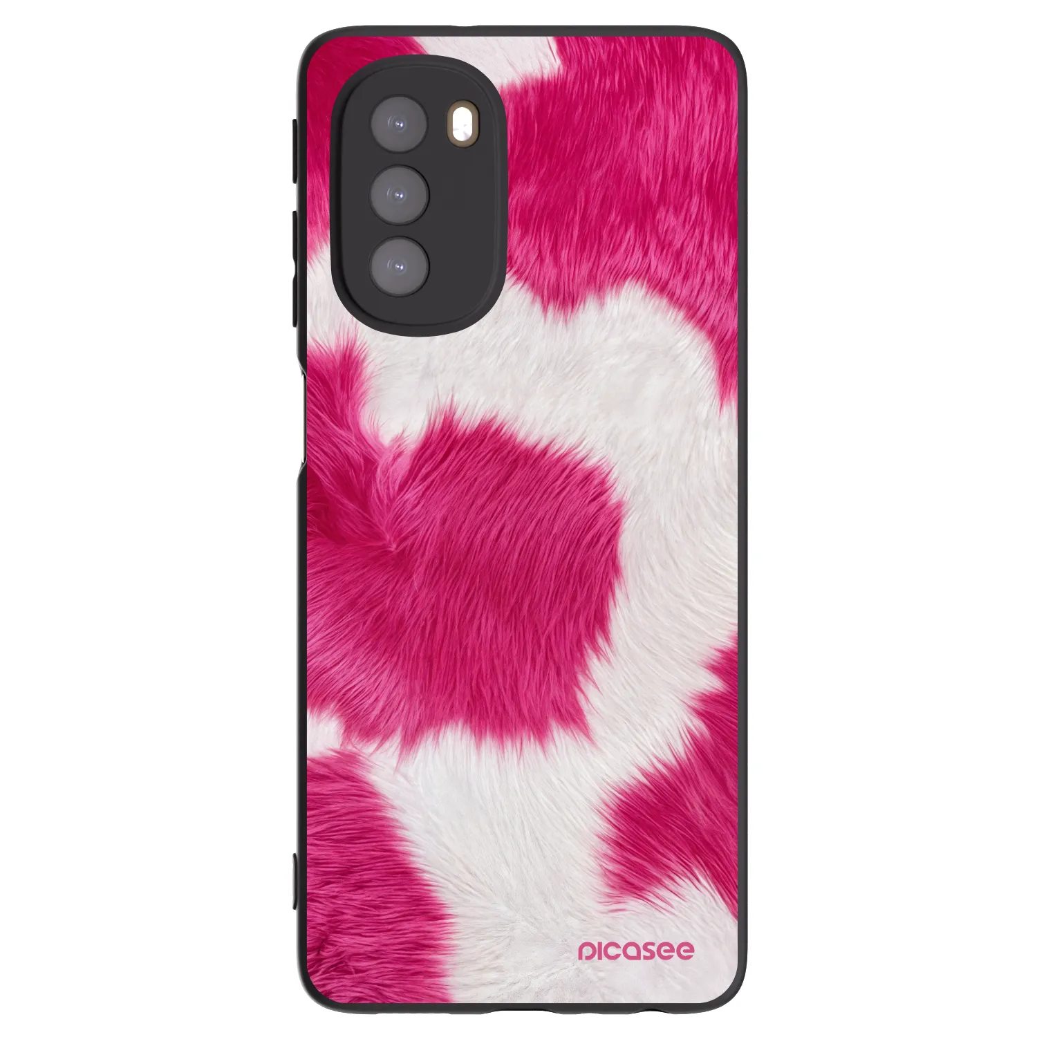 Picasee Μαύρη θήκη σιλικόνης για Motorola Moto G51 - Pink Moo