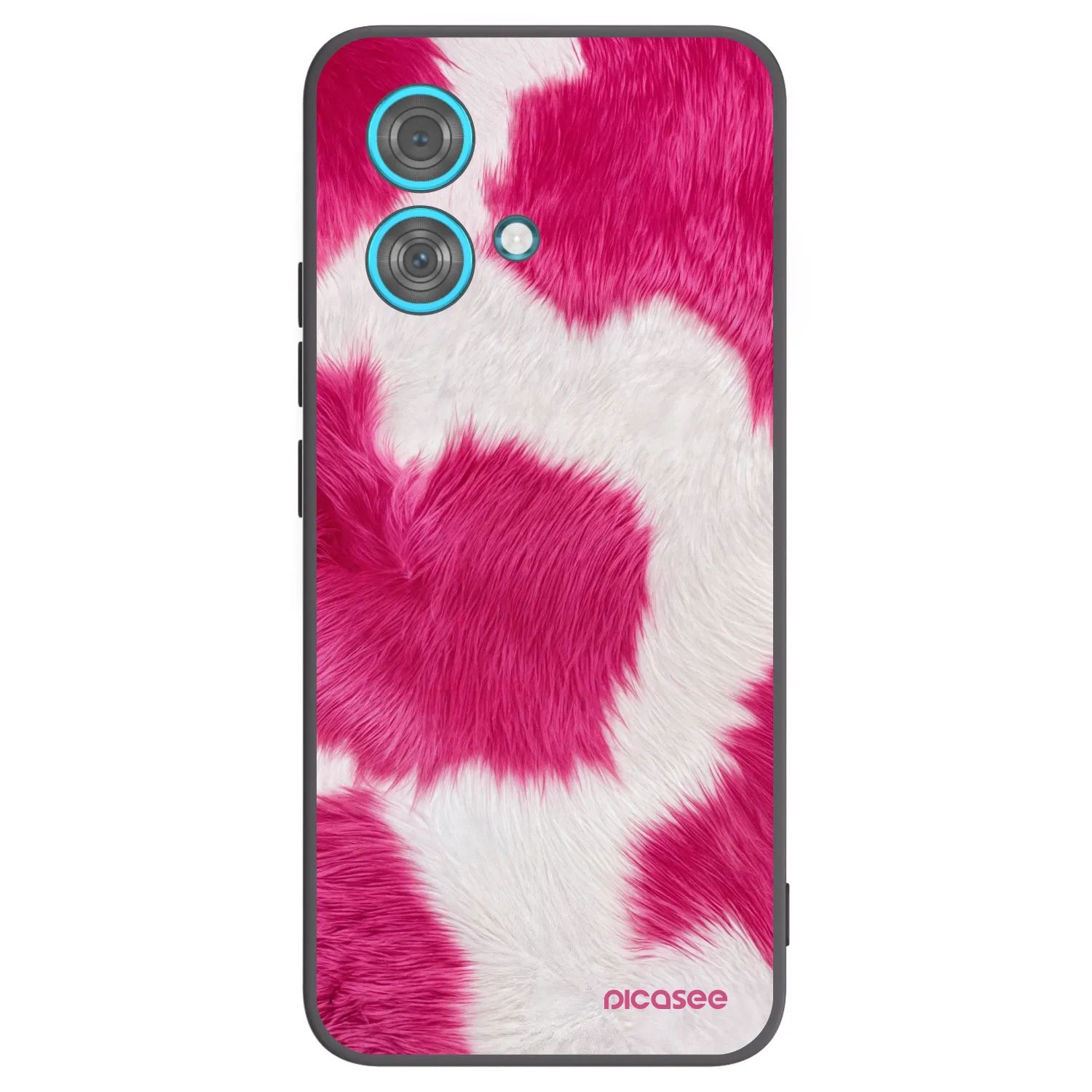 Picasee Μαύρη θήκη σιλικόνης για Motorola Edge 40 Neo - Pink Moo