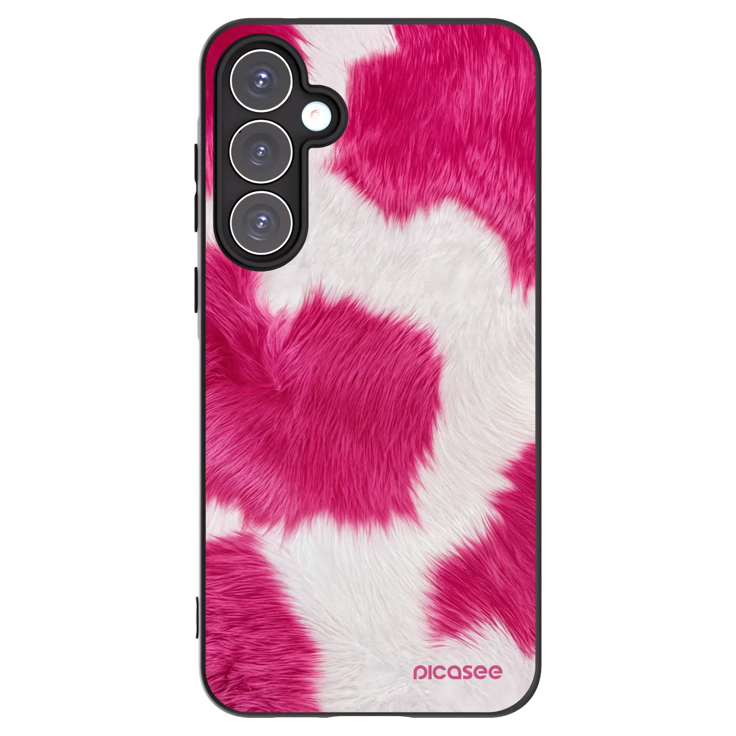 Picasee Μαύρη θήκη σιλικόνης για Samsung Galaxy A55 5G A556B - Pink Moo