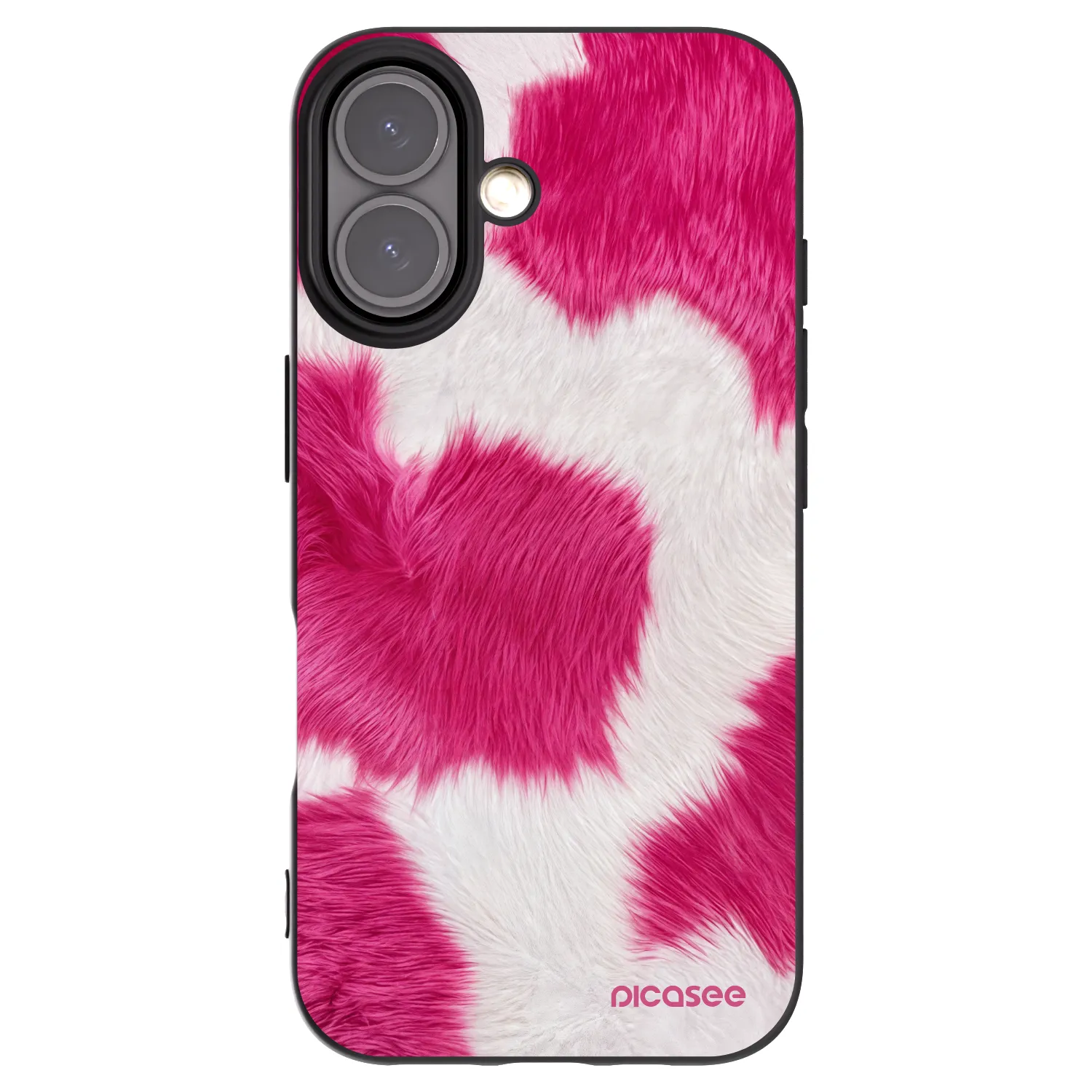 Picasee Μαύρη θήκη σιλικόνης για Apple iPhone 16 - Pink Moo
