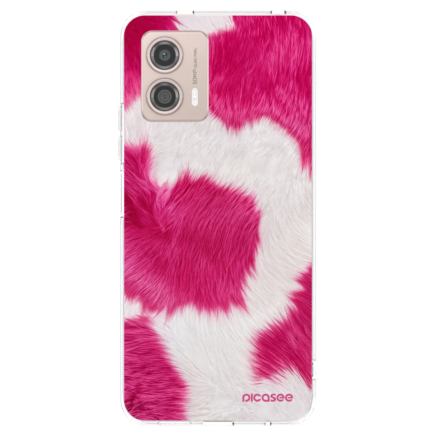 Picasee διαφανής θήκη σιλικόνης Motorola Moto G53 5G - Pink Moo