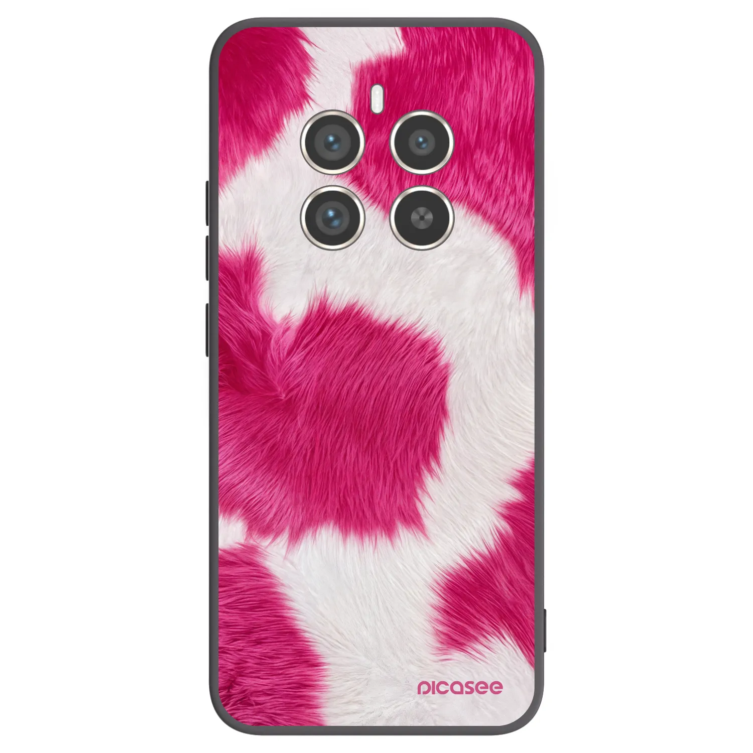 Picasee Μαύρη θήκη σιλικόνης για Realme 12 Pro 5G - Pink Moo