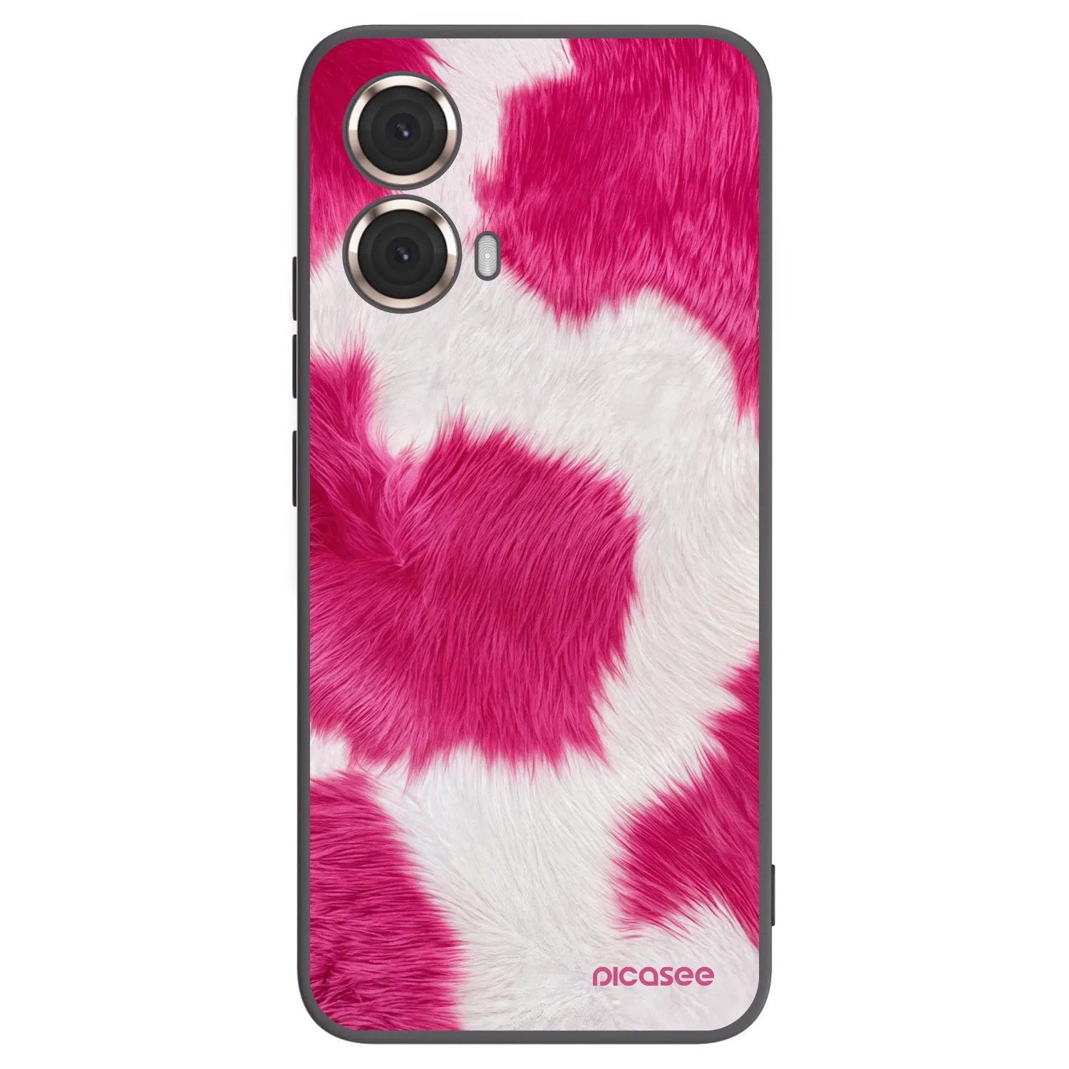 Picasee Μαύρη θήκη σιλικόνης για Motorola Moto G85 - Pink Moo
