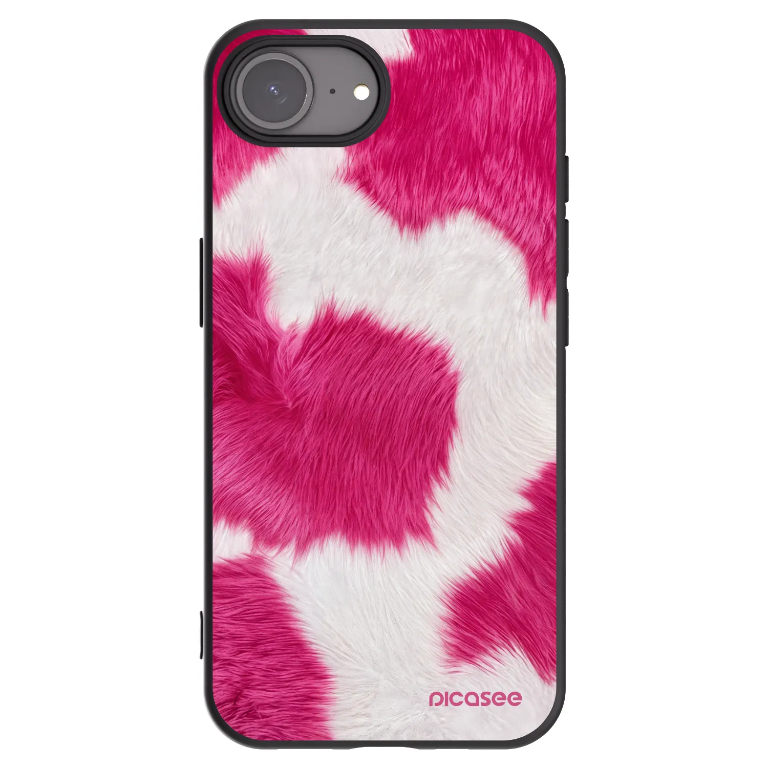 Picasee Μαύρη θήκη σιλικόνης για Apple iPhone 16e - Pink Moo