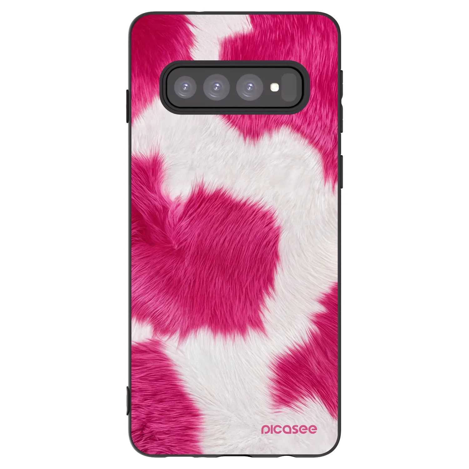Picasee Μαύρη θήκη σιλικόνης για Samsung Galaxy S10 G973 - Pink Moo