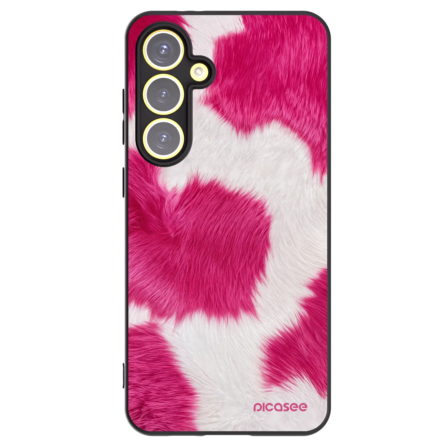 Picasee Μαύρη θήκη σιλικόνης για Samsung Galaxy S24 FE S721B - Pink Moo